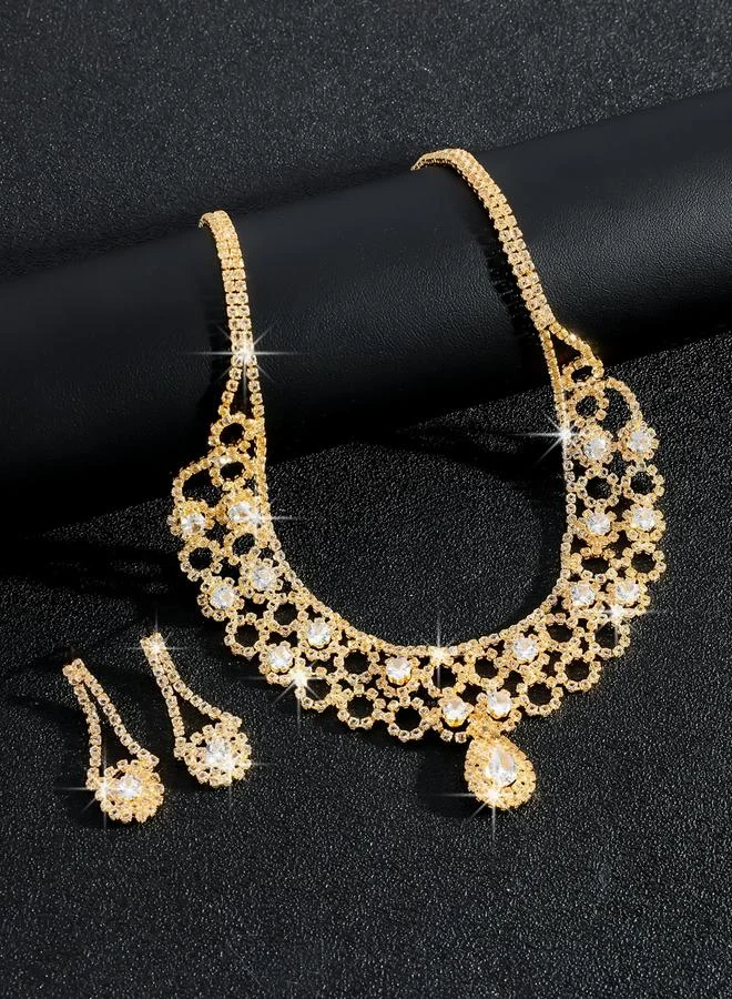 Take Two  2-Piece Embellished Necklace And Earrings Jewelry Set for Women | Best Price UAE